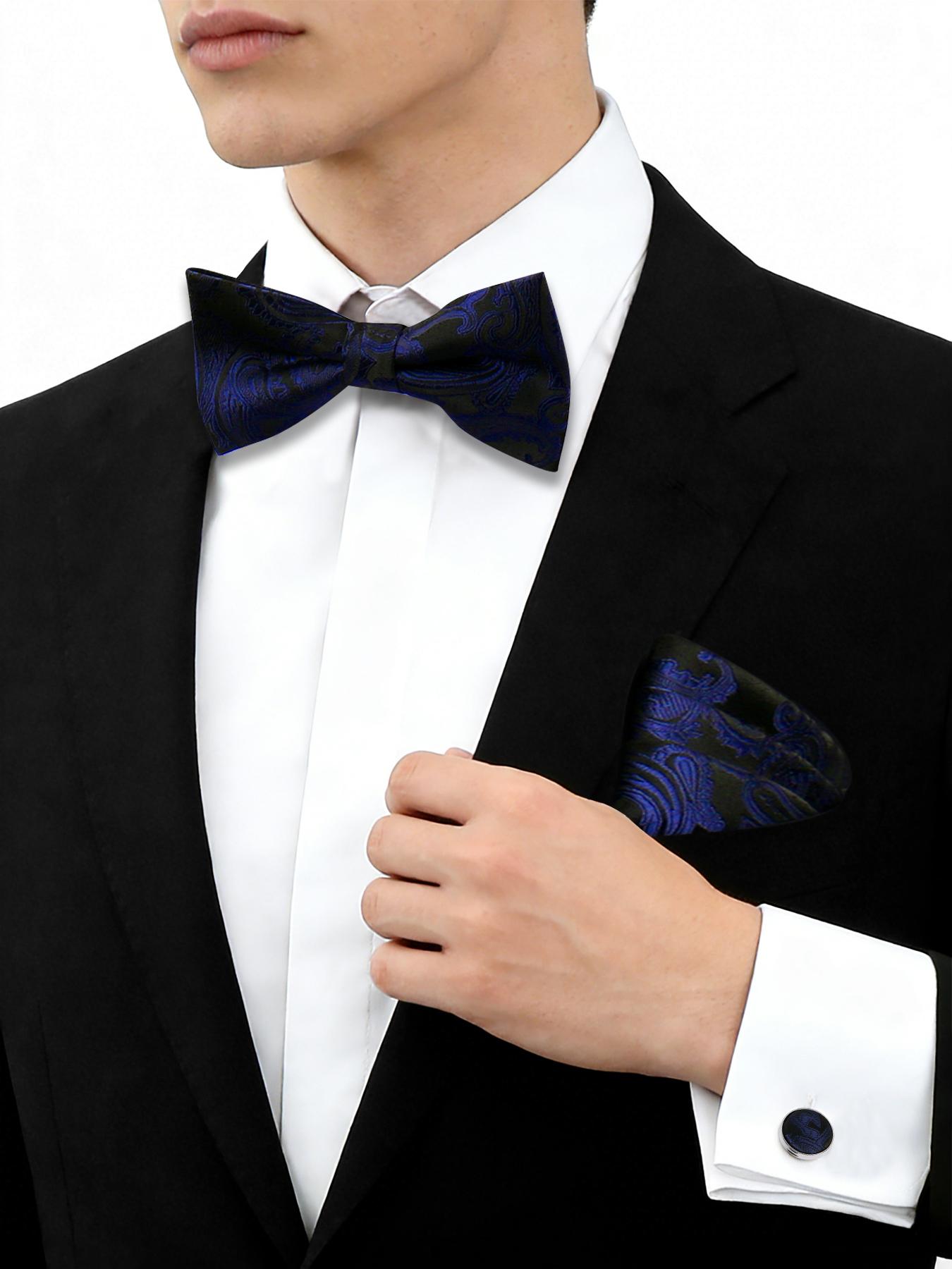 55 Styles Men Bow Tie Sets 3 Pcs Luxury Classic Stripe Pocket Square Cufflinks Paisley Floral Polka Dot Wedding Business
55 Styles Men Bow Tie Sets 3 Pcs Luxury Classic Stripe Pocket Square Cufflinks Paisley Floral Polka Dot Wedding Business