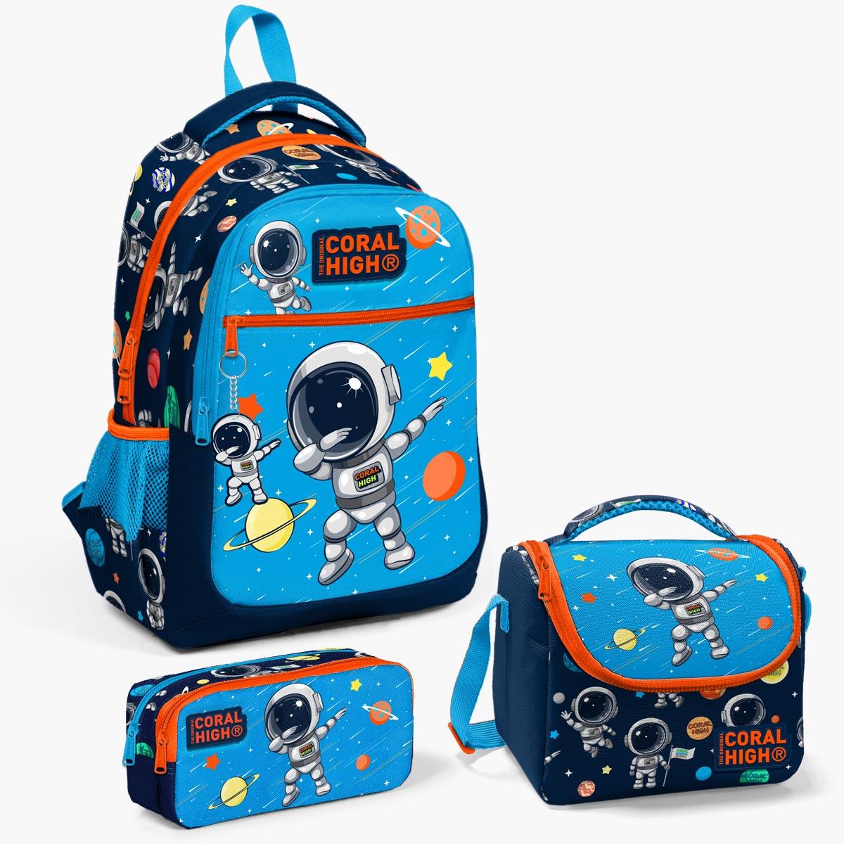 Школьный рюкзак из трех предметов с рисунком космонавта Coral High Kids, темно-синий SET0123486
Школьный рюкзак из трех предметов с рисунком космонавта Coral High Kids, темно-синий SET0123486