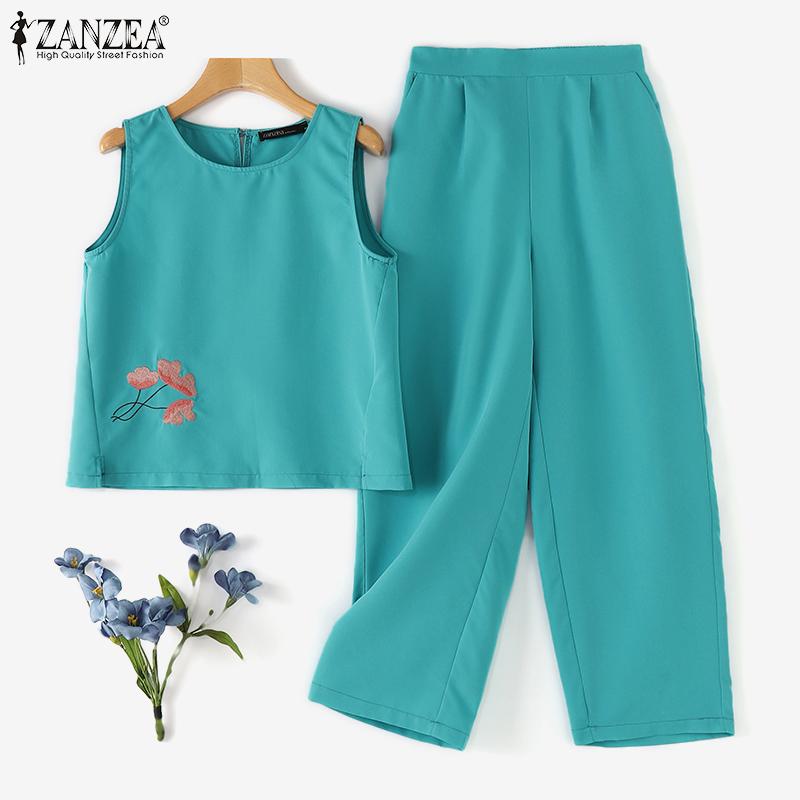 ZANZEA Женские топы и брюки с принтом, повседневные комплекты из двух предметов 4XL циан
ZANZEA Женские топы и брюки с принтом, повседневные комплекты из двух предметов 4XL циан