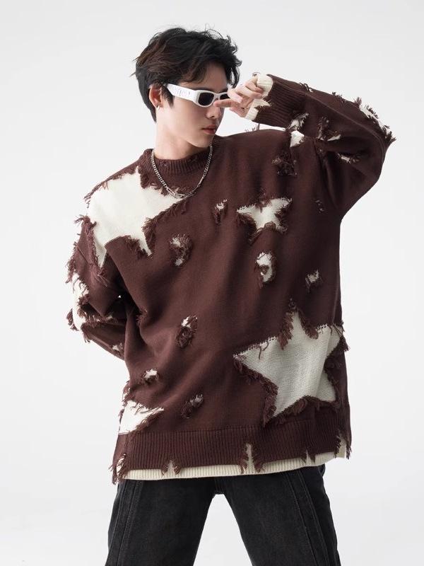 Unisex Frayed Design Sweater with Irregular Hem - Perfect for Spring and Autumn 2XL коричневий
Unisex Frayed Design Sweater with Irregular Hem - Perfect for Spring and Autumn 2XL коричневий