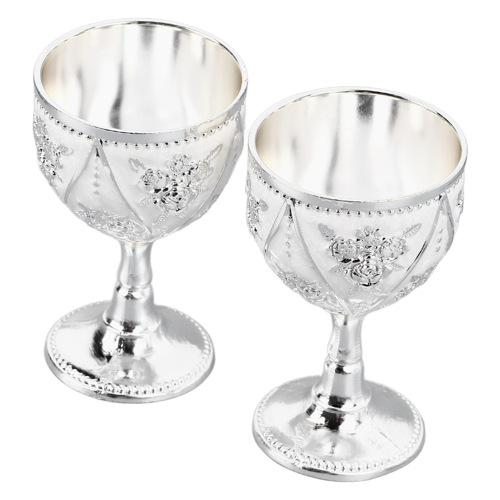 2 Pcs Wine Glass Exquisite 3D Relief Rose Flower Pattern Decorative Vintage Wineglass Silver срібний
2 Pcs Wine Glass Exquisite 3D Relief Rose Flower Pattern Decorative Vintage Wineglass Silver срібний