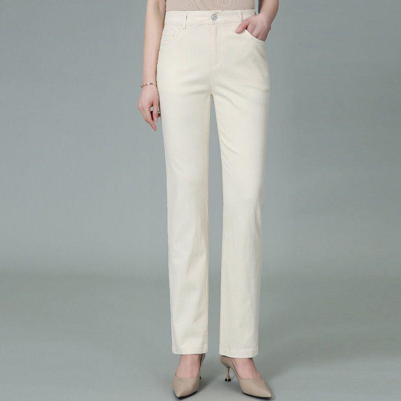 Women s High-Waist Stretch White Jeans - Straight Leg, Loose Fit, Plus Size, Casual Spring/Autumn Pants. Size 26: 80-94 jin
Women s High-Waist Stretch White Jeans - Straight Leg, Loose Fit, Plus Size, Casual Spring/Autumn Pants. Size 26: 80-94 jin
