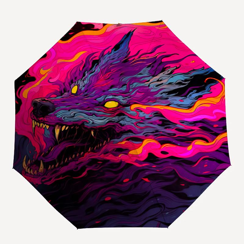 1pc Psychedelic Wolf Lava Art Automatic Windproof Umbrella - 8-Rib Portable Folding Black Iron Frame for Outdoor, Beach, Travel, Beach Umbrella115
1pc Psychedelic Wolf Lava Art Automatic Windproof Umbrella - 8-Rib Portable Folding Black Iron Frame for Outdoor, Beach, Travel, Beach Umbrella115