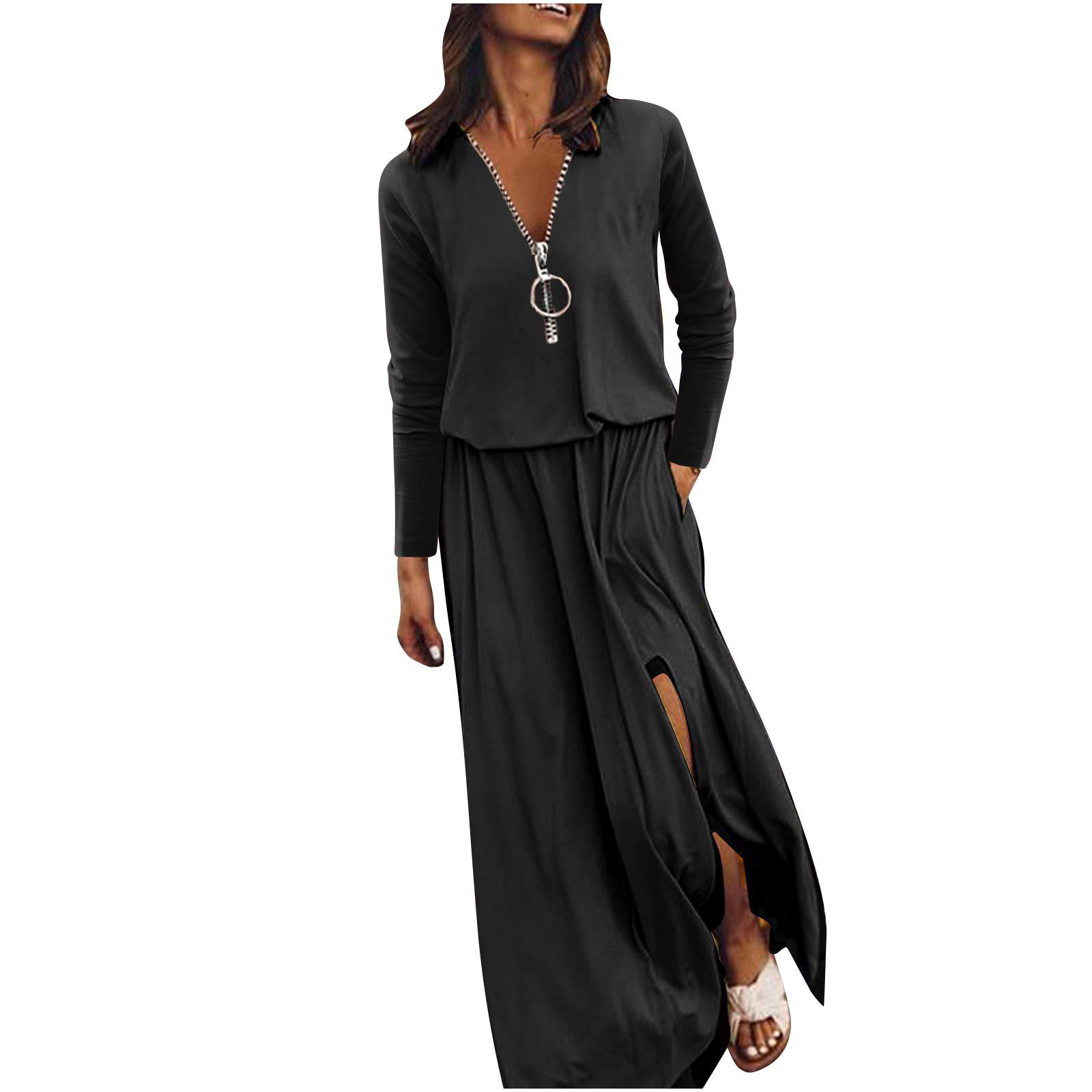 European and American Women s Long Sleeve Zipper Collar Slimming Slit Dress L белый
European and American Women s Long Sleeve Zipper Collar Slimming Slit Dress L белый