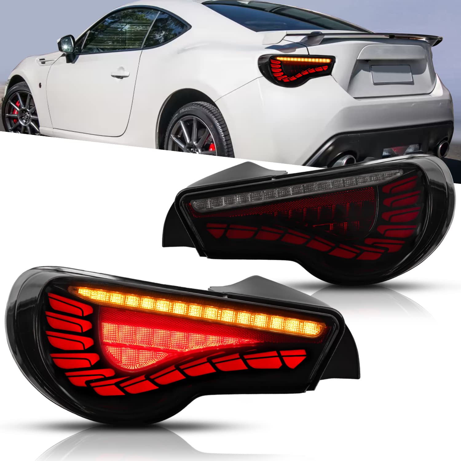 Made by VLAND Toyota 86 ZN6 Subaru BRZ Taillight Rear Light Smoke All LED Flowing Turn Signal Equipped with Opening Motion Dragon Scale Specification
Made by VLAND Toyota 86 ZN6 Subaru BRZ Taillight Rear Light Smoke All LED Flowing Turn Signal Equipped with Opening Motion Dragon Scale Specification