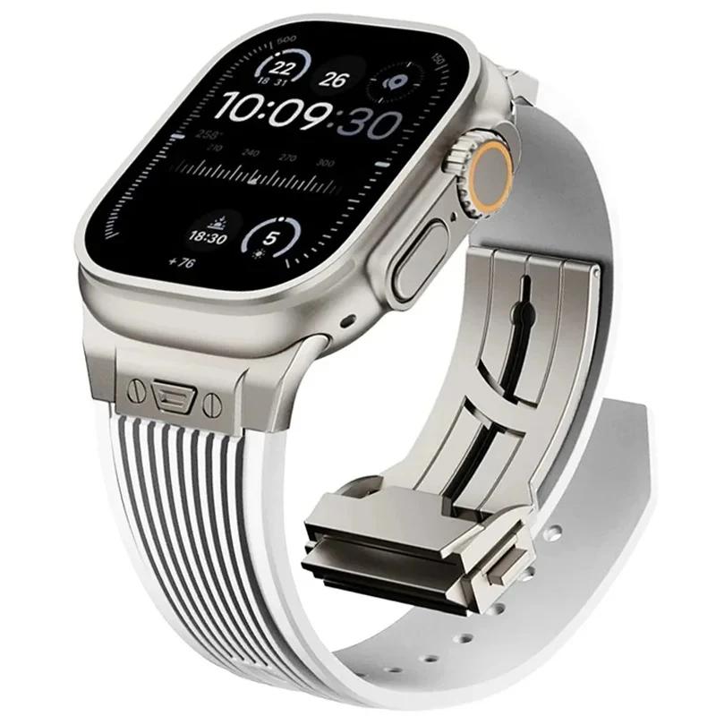 Men Rubber Strap for Apple Watch Ultra 3 49mm Series 11 10 46mm Sports Soft Band for Iwatch 9 8 7 6 5 4 SE 3 44mm 45mm Bracelet 49mm(Ultra 3 2 1)
Men Rubber Strap for Apple Watch Ultra 3 49mm Series 11 10 46mm Sports Soft Band for Iwatch 9 8 7 6 5 4 SE 3 44mm 45mm Bracelet 49mm(Ultra 3 2 1)