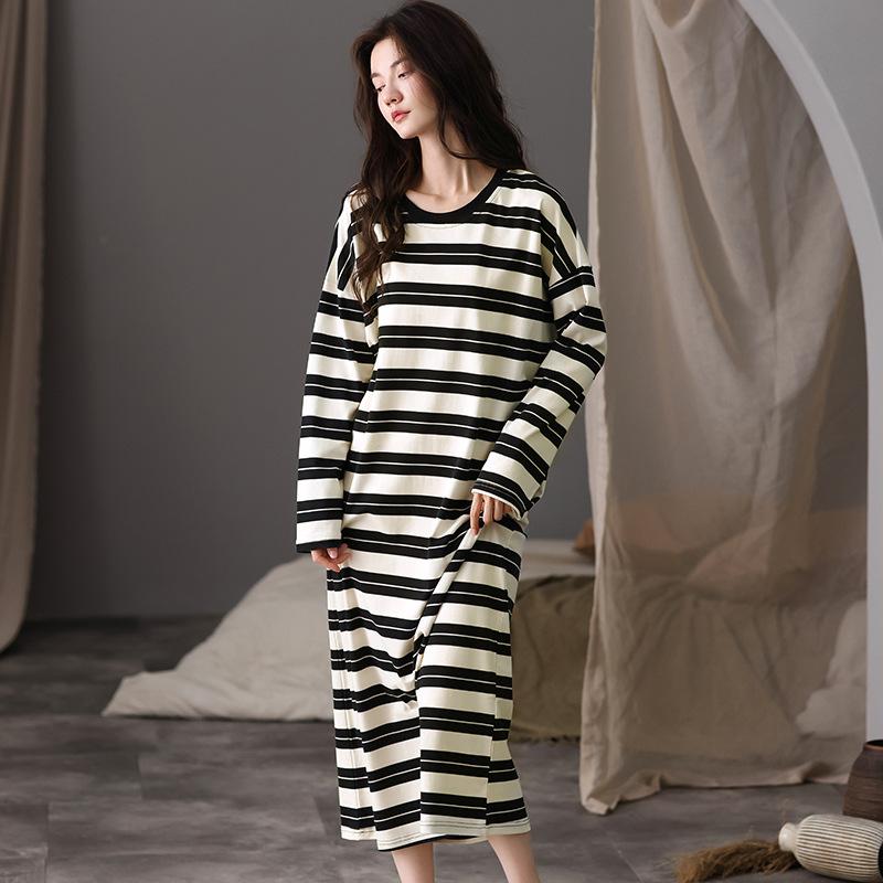 Ночная сорочка Женская пижама Весна и Осень Осень Чистый хлопок Длинный рукав Длинная юбка Большой размер Полосатая Повседневная Можно носить вне дома Домашняя одежда 2XL
Ночная сорочка Женская пижама Весна и Осень Осень Чистый хлопок Длинный рукав Длинная юбка Большой размер Полосатая Повседневная Можно носить вне дома Домашняя одежда 2XL