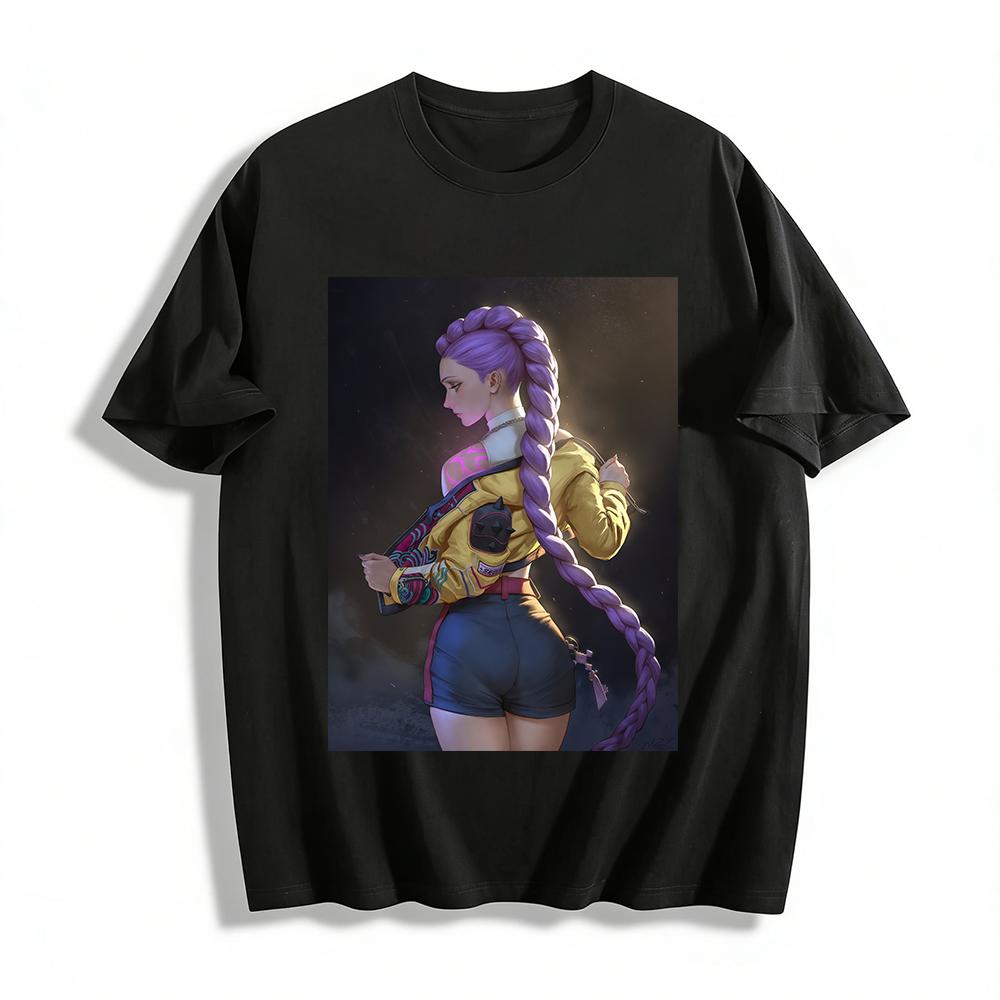 Cyber Style Purple Braid Cool Girl Print Top Street Trendy Brand Loose Casual Unisex T-Shirt Pure cotton T-shirt XXS
Cyber Style Purple Braid Cool Girl Print Top Street Trendy Brand Loose Casual Unisex T-Shirt Pure cotton T-shirt XXS