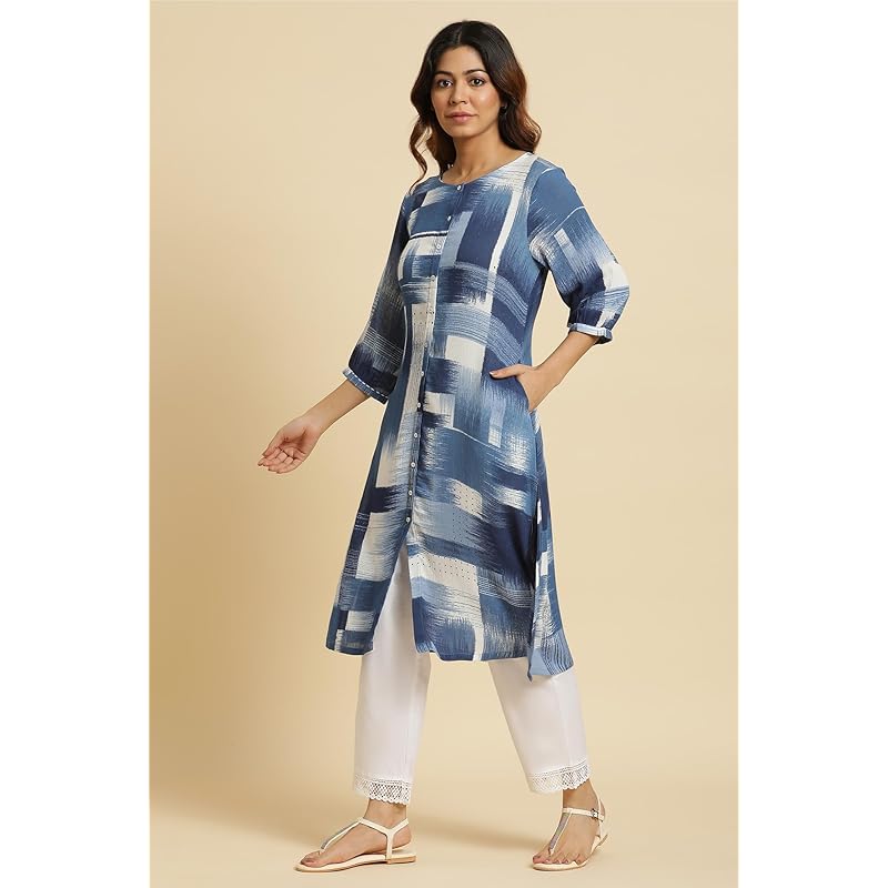W For Woman Blue Abstract Regular Kurta with Kantha M синий
W For Woman Blue Abstract Regular Kurta with Kantha M синий