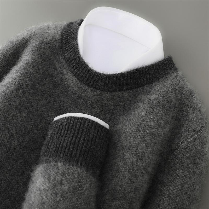 Men s 100% Pure Wool Color Block Round Neck Sweater - Thickened, Loose, Casual Cashmere Knitwear. 3XL
Men s 100% Pure Wool Color Block Round Neck Sweater - Thickened, Loose, Casual Cashmere Knitwear. 3XL