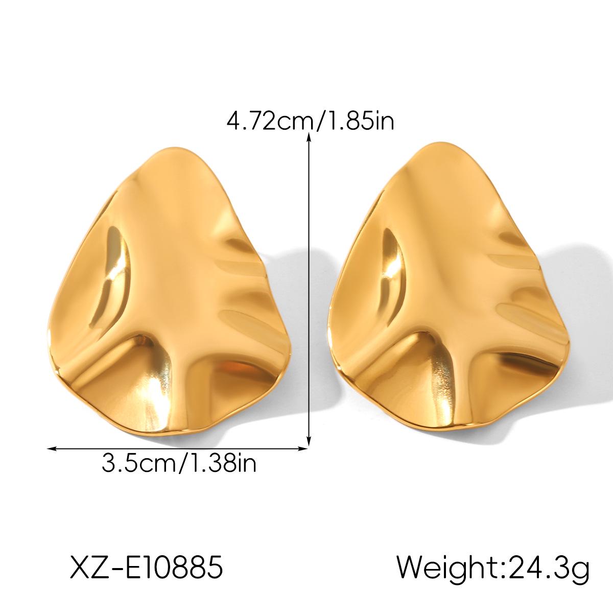 European and American 18k Gold-Plated Irregular Stainless Steel Stud Earrings - Light Luxury Titanium Exaggerated Jewelry
European and American 18k Gold-Plated Irregular Stainless Steel Stud Earrings - Light Luxury Titanium Exaggerated Jewelry