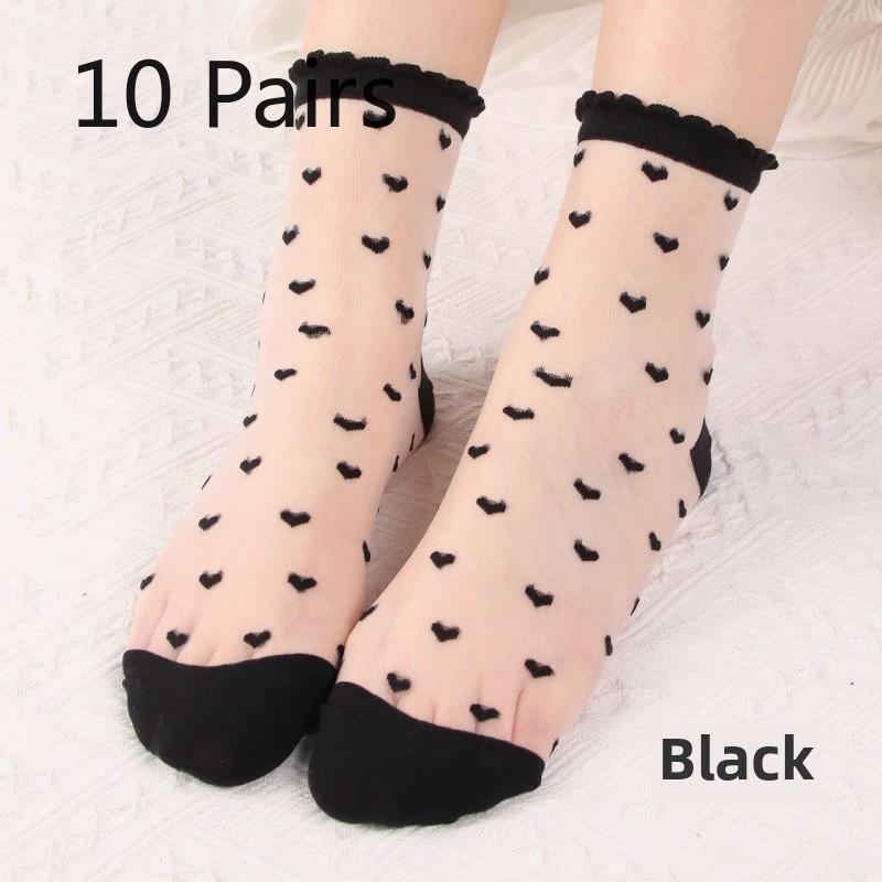 10 Pairs Socks Spring/summer Thin Fashion Thin Crystal Silk Midtube Women s Socks Cool Transparent Love Glass Stockings 10 Pairs чорний
10 Pairs Socks Spring/summer Thin Fashion Thin Crystal Silk Midtube Women s Socks Cool Transparent Love Glass Stockings 10 Pairs чорний