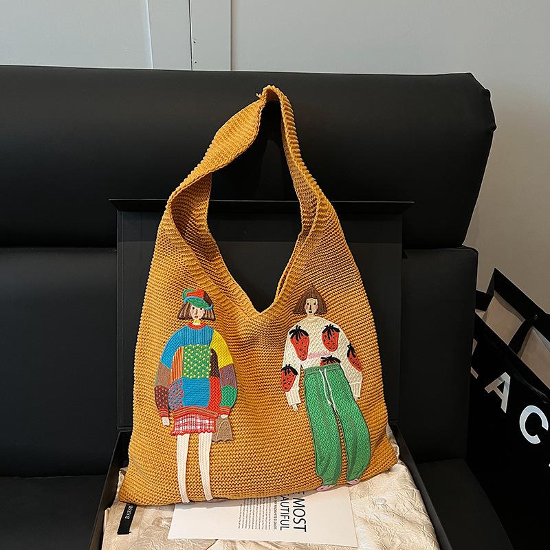 Artistic Style Trendy Single Houlder Bag Newest Fashi Lazy Knitted Tote Bag Cute Carto Pattern Large Capacity Bag For Women жовтий
Artistic Style Trendy Single Houlder Bag Newest Fashi Lazy Knitted Tote Bag Cute Carto Pattern Large Capacity Bag For Women жовтий