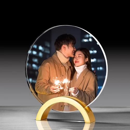 Round crystal photo set table custom wedding dress children baby growth record diy metal photo frame
Round crystal photo set table custom wedding dress children baby growth record diy metal photo frame