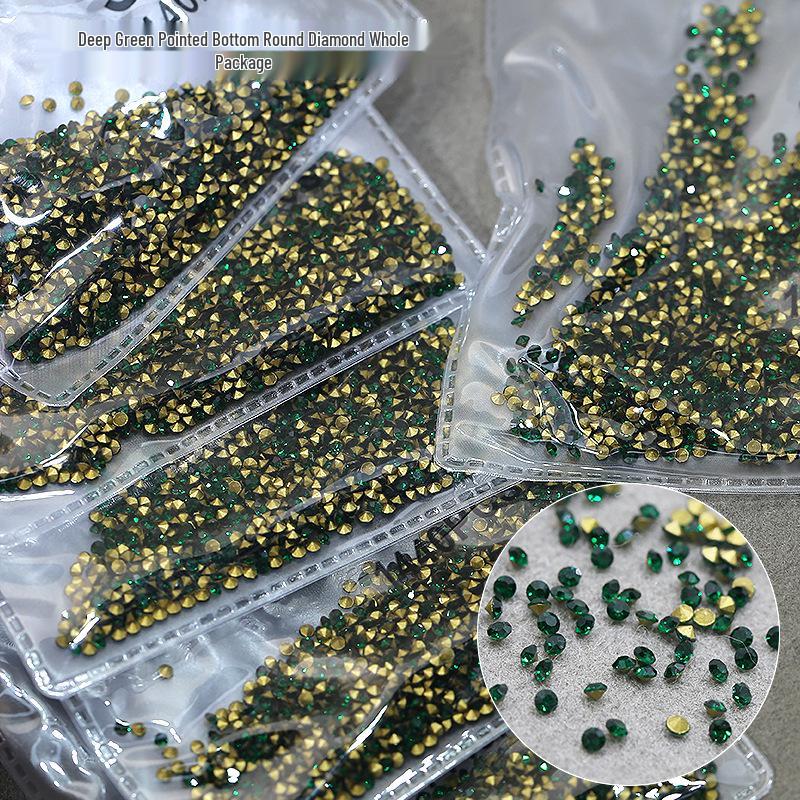 1440-Piece Emerald Pointed Bottom Round Drill Nail Art Decoration - Dark Green
1440-Piece Emerald Pointed Bottom Round Drill Nail Art Decoration - Dark Green