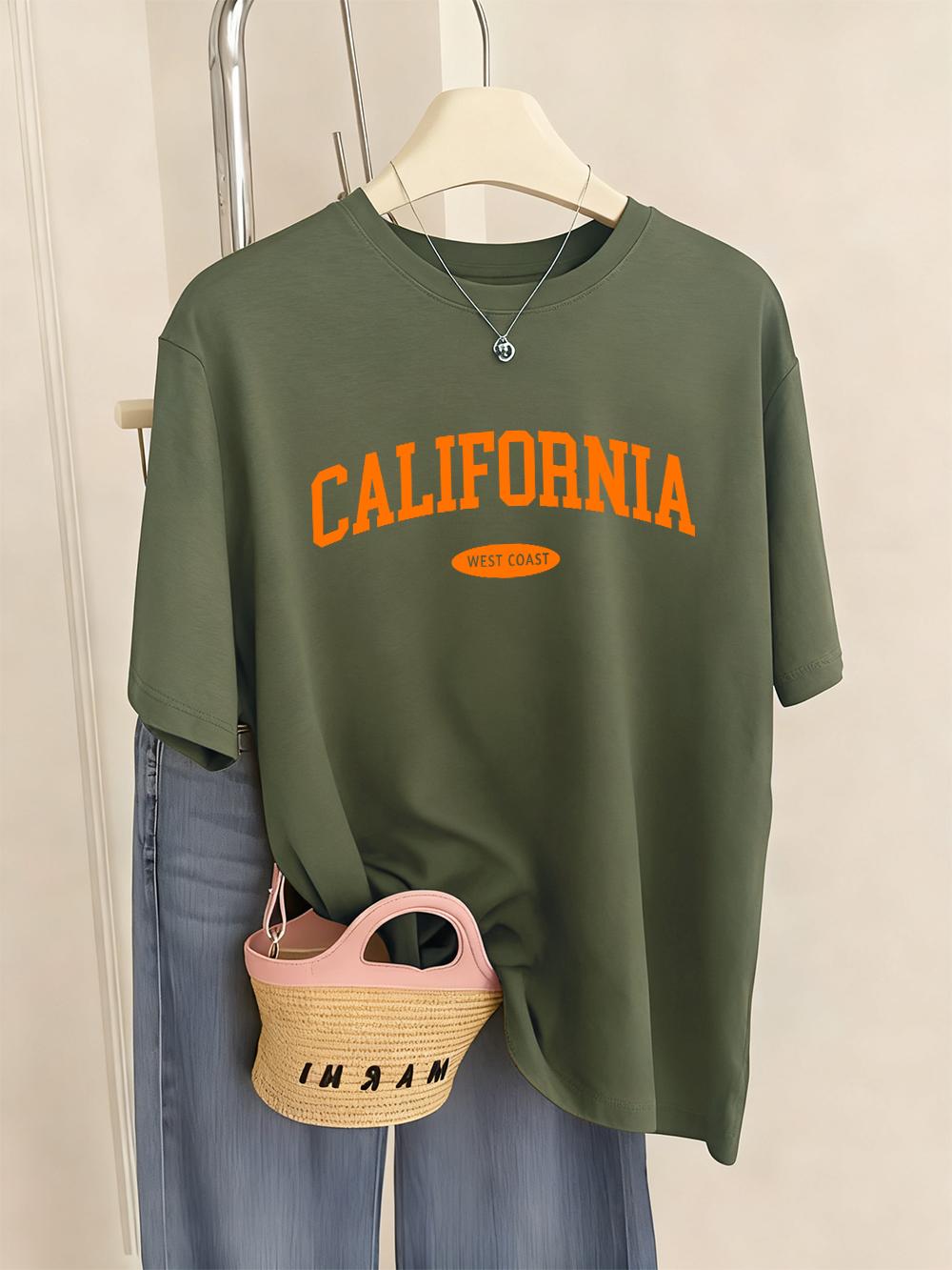 California West Coast Prints TShirt Womens Casual Comfortable T Shirts Soft Loose Short Sleeve Tops Summer ONeck Woman Clothes S
California West Coast Prints TShirt Womens Casual Comfortable T Shirts Soft Loose Short Sleeve Tops Summer ONeck Woman Clothes S