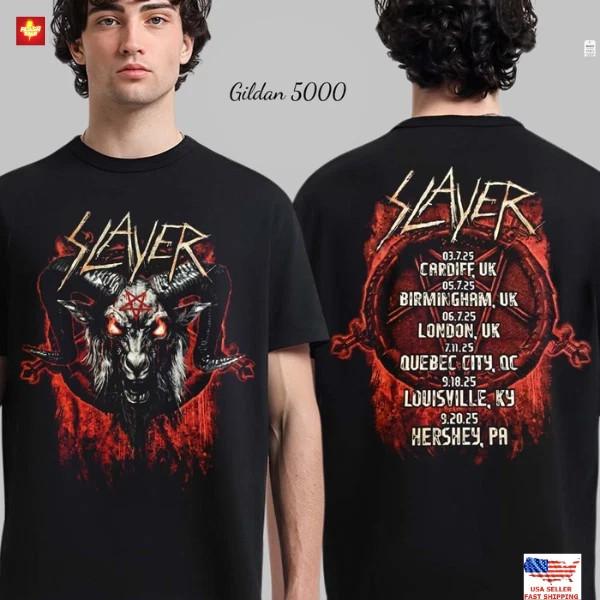 Slayer Farewell Tour 2025 Merch Baphomet Head Art With Tour Dates T-Shirt S-5XL Unisex T-Shirt XXXXL
Slayer Farewell Tour 2025 Merch Baphomet Head Art With Tour Dates T-Shirt S-5XL Unisex T-Shirt XXXXL