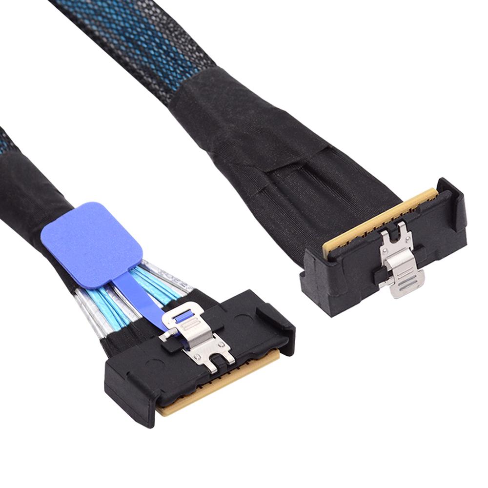 SF-063-UP 35cm PCI-E 5.0 Mini Cool Edge IO MCIO Angled PCI-E Slimline SAS 8i 74Pin Male to MCIO 74Pin Male Extender Cable As Shown A
SF-063-UP 35cm PCI-E 5.0 Mini Cool Edge IO MCIO Angled PCI-E Slimline SAS 8i 74Pin Male to MCIO 74Pin Male Extender Cable As Shown A