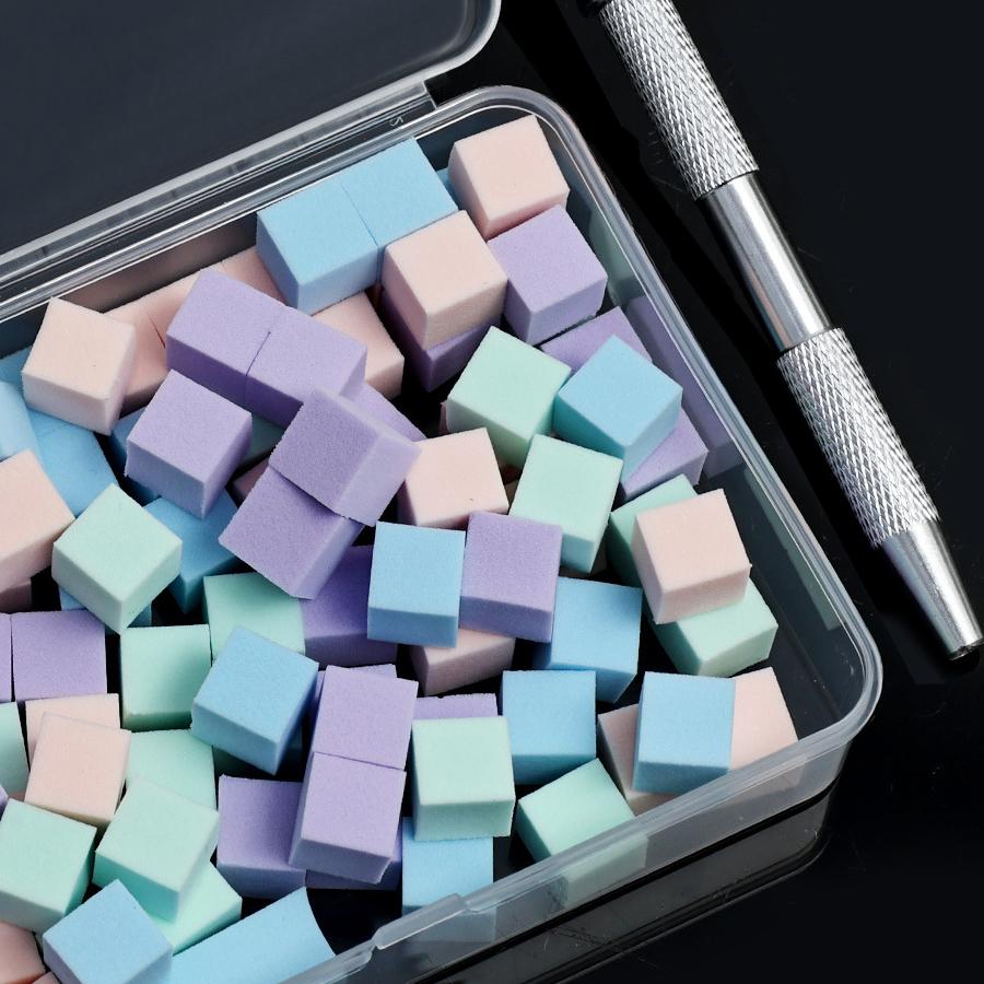 100Pcs Mini Square Nail Art Sponge with 4 Claws Metal Grabber Pen, Gradient Nail Designs Manicure Tools Set
100Pcs Mini Square Nail Art Sponge with 4 Claws Metal Grabber Pen, Gradient Nail Designs Manicure Tools Set