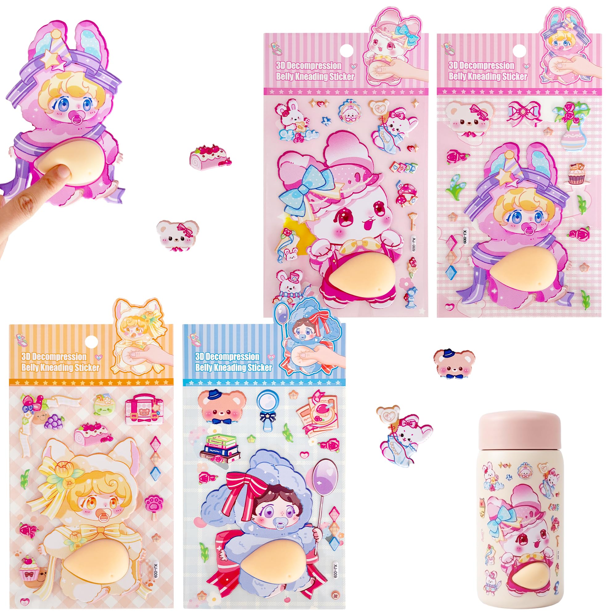 GOKEI 3D Squishy Tummy Stickers Stickers for Phone Stress Door Shock Animal Marshmallow Phone Case Raccoon Set of 4 - Cute, Chewy, Three-Dimensional
GOKEI 3D Squishy Tummy Stickers Stickers for Phone Stress Door Shock Animal Marshmallow Phone Case Raccoon Set of 4 - Cute, Chewy, Three-Dimensional