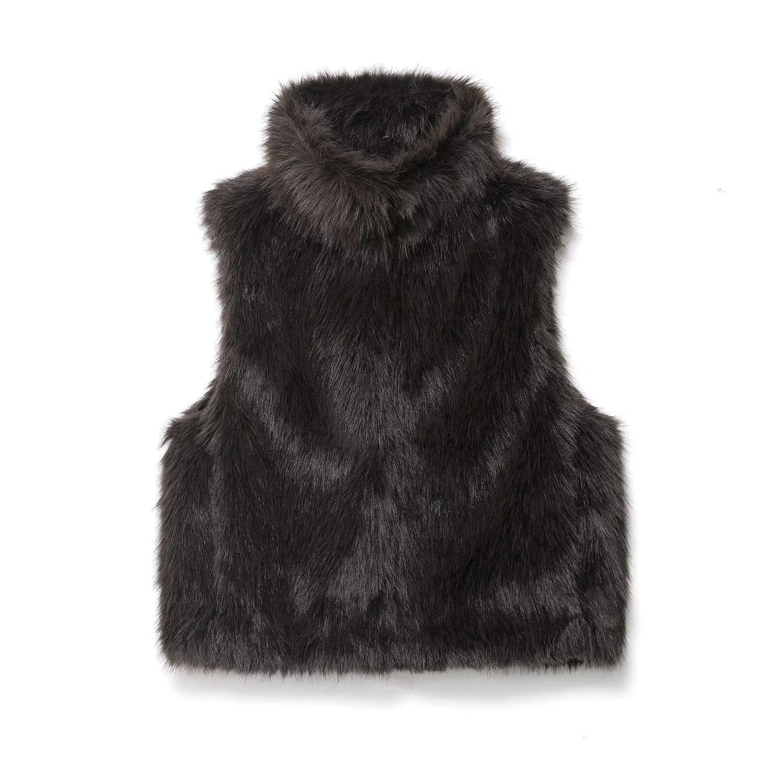 European & American Women s Fashion Versatile Faux Fur Effect Vest S кавовий
European & American Women s Fashion Versatile Faux Fur Effect Vest S кавовий