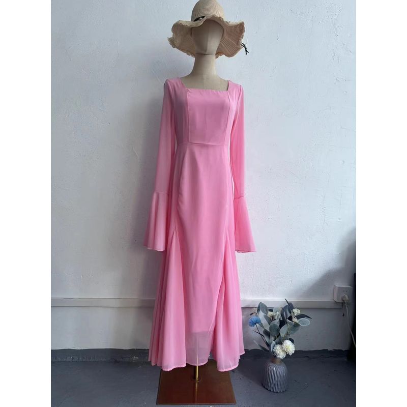 Fashion New Chiffon Pure Color Lotus Leaf Sleeve Elegant Stitching Dress Lotus Leaf Sleep Dress Pink S
Fashion New Chiffon Pure Color Lotus Leaf Sleeve Elegant Stitching Dress Lotus Leaf Sleep Dress Pink S