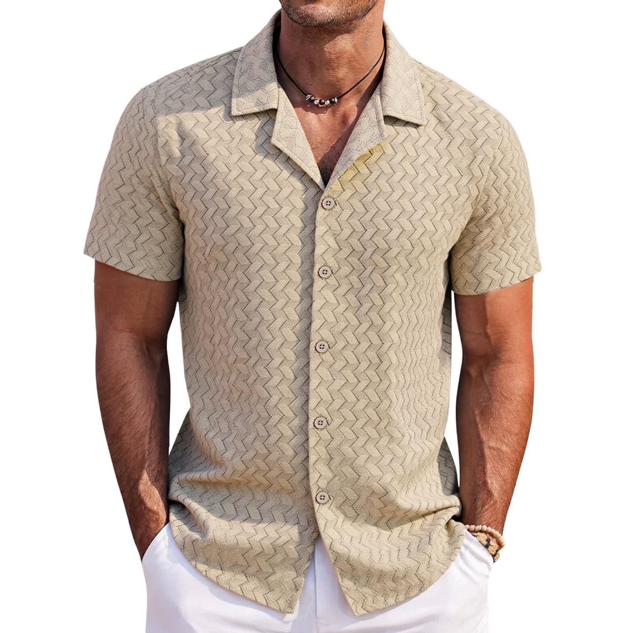 Мужская повседневная рубашка с коротким рукавом, тканая текстура, воротник на пуговицах, несколько цветов L хаки
Мужская повседневная рубашка с коротким рукавом, тканая текстура, воротник на пуговицах, несколько цветов L хаки