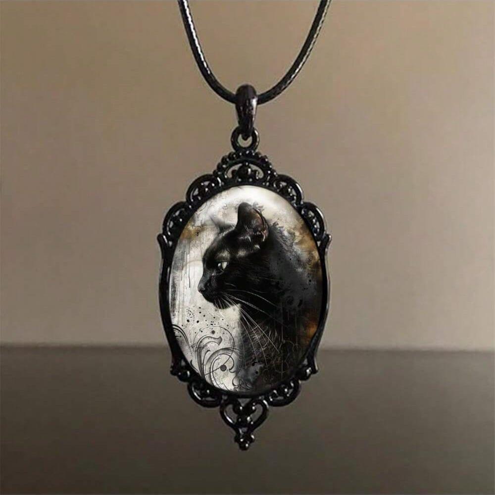 Pendant Gothic Black Cat Set, Necklace 50CM
Pendant Gothic Black Cat Set, Necklace 50CM