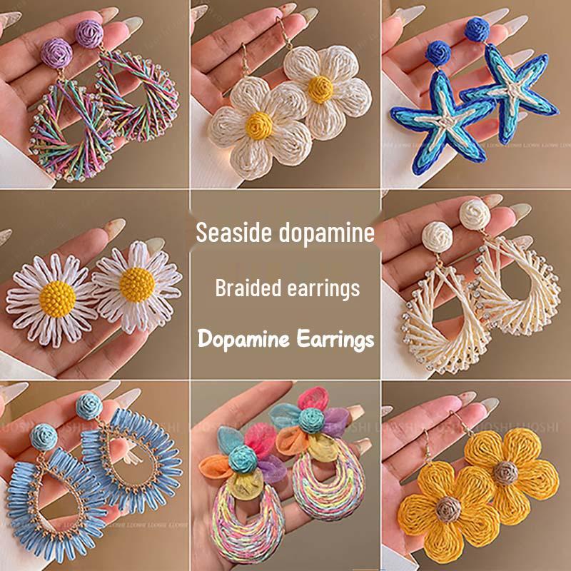 Dopamine Seaside Tassel Rattan Earrings for Women - Exaggerated, Lightweight, Luxury Vacation Style Jewelry
Dopamine Seaside Tassel Rattan Earrings for Women - Exaggerated, Lightweight, Luxury Vacation Style Jewelry
