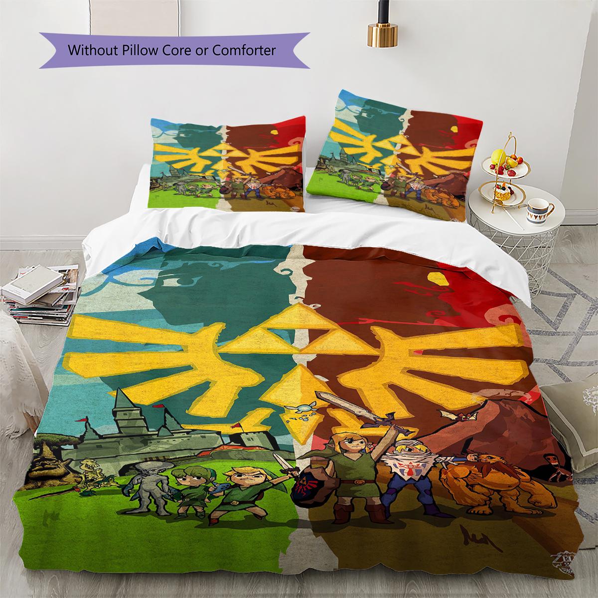 Zelda Legend Pattern Bedding Quilt Set Quilt Cover Pillowcase Home Decoration Gift (1 * duvet cover + 2 * pillowcase, without core) 200x200cm
Zelda Legend Pattern Bedding Quilt Set Quilt Cover Pillowcase Home Decoration Gift (1 * duvet cover + 2 * pillowcase, without core) 200x200cm