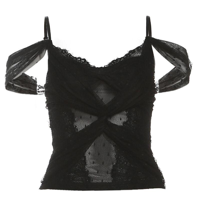 # Sisjuly# French Sexy Kinked Design Micro Transparent Camisole Lace Patchwork Slit Long Dress Suit Women Black Sling(K25L78132) S
# Sisjuly# French Sexy Kinked Design Micro Transparent Camisole Lace Patchwork Slit Long Dress Suit Women Black Sling(K25L78132) S