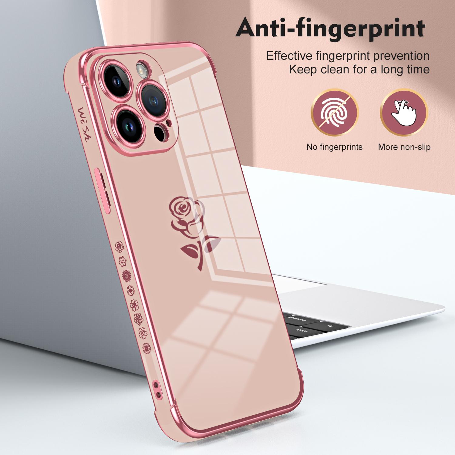 For iPhone 15 Pro Max Case Electroplating Edge Rose Pattern TPU Phone Back Cover Airbag Drop Proof Blue
For iPhone 15 Pro Max Case Electroplating Edge Rose Pattern TPU Phone Back Cover Airbag Drop Proof Blue