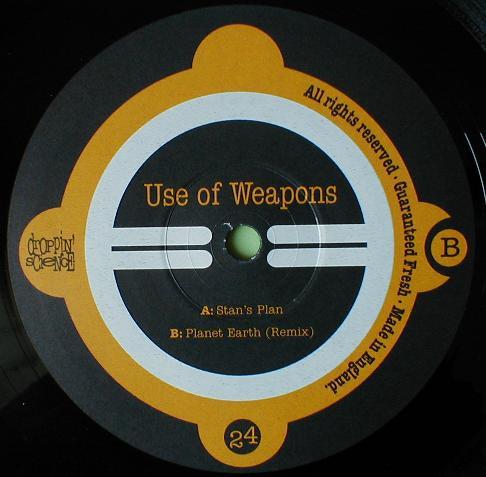 12inch Record USE OF WEAPONS Stans Plan Planet Earth Remix DS24 Droppin Scienc 1999 UK Dance Electronica Used
12inch Record USE OF WEAPONS Stans Plan Planet Earth Remix DS24 Droppin Scienc 1999 UK Dance Electronica Used