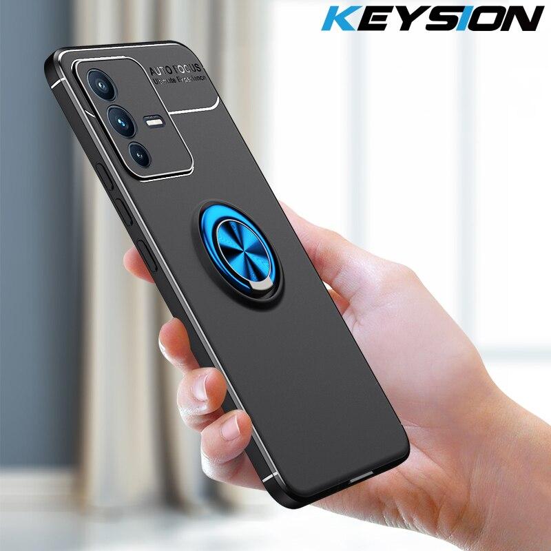Противоударный чехол KEYSION для VIVO V23 5G V23 Pro, мягкий силиконовый чехол с металлическим кольцом-подставкой, задняя крышка для телефона vivo S12 S12 Pro
Противоударный чехол KEYSION для VIVO V23 5G V23 Pro, мягкий силиконовый чехол с металлическим кольцом-подставкой, задняя крышка для телефона vivo S12 S12 Pro