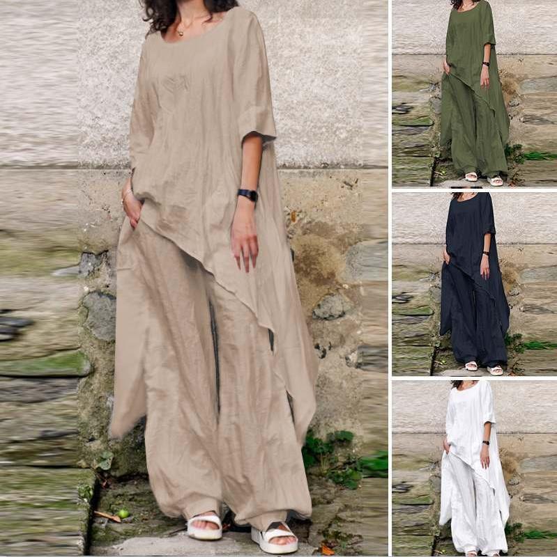 Cross-Border Casual Loose Top with Irregular Hem and Round Neck 3/4 Sleeve Cotton Linen Shirt Set 4XL
Cross-Border Casual Loose Top with Irregular Hem and Round Neck 3/4 Sleeve Cotton Linen Shirt Set 4XL