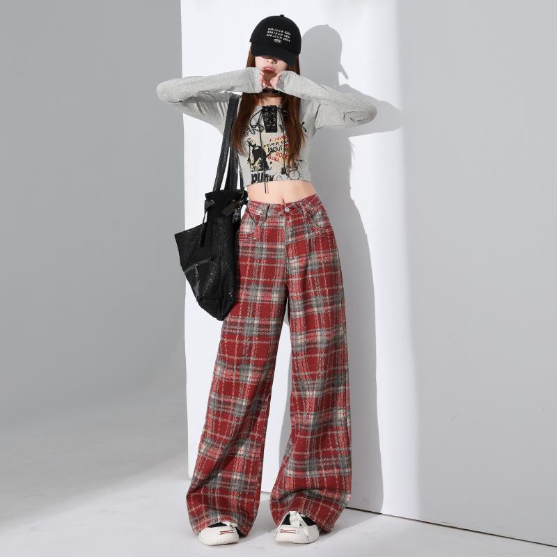 2026 Women s High-Waisted Wide-Leg Retro Plaid Pants - Spring Loose Fit, Floor-Length, Versatile and Slimming M
2026 Women s High-Waisted Wide-Leg Retro Plaid Pants - Spring Loose Fit, Floor-Length, Versatile and Slimming M