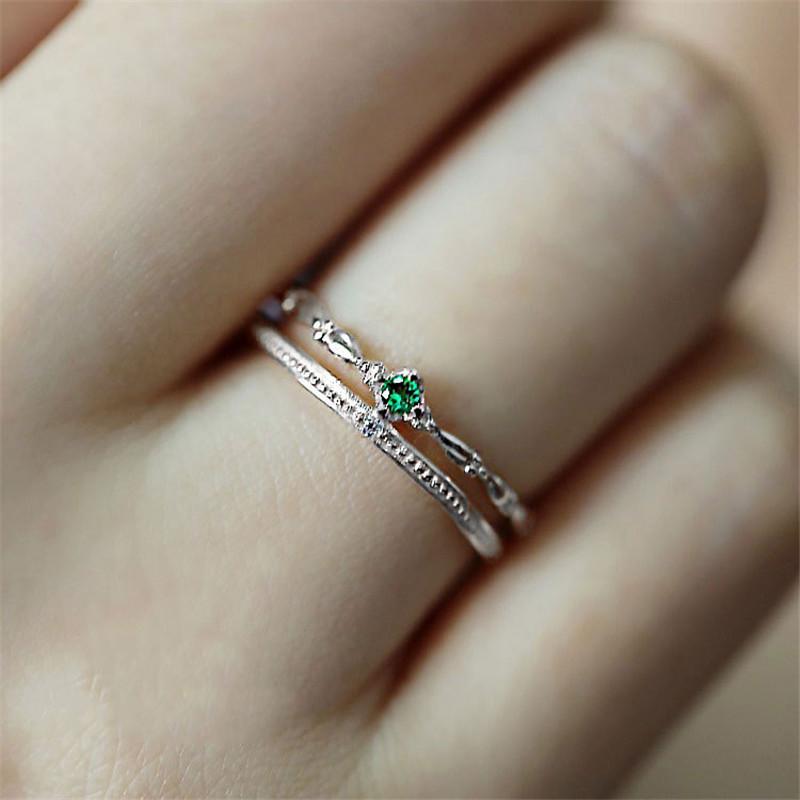 925 Sterling Silver Double Green Zircon Vintage Crown Ring For Women New Trend Chain Jewelry Gift Party срібний
925 Sterling Silver Double Green Zircon Vintage Crown Ring For Women New Trend Chain Jewelry Gift Party срібний