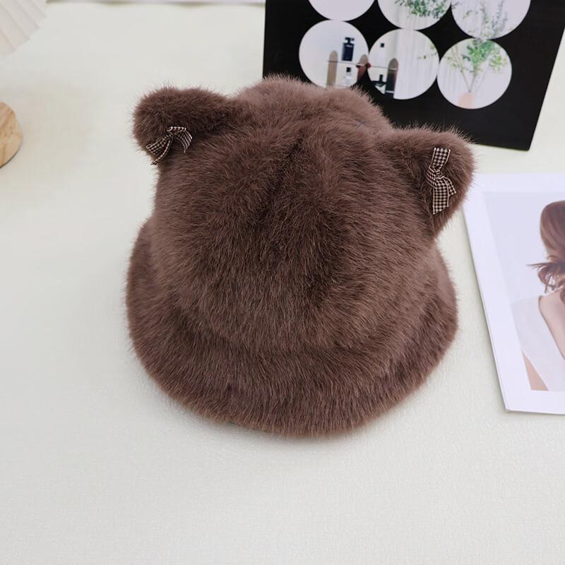 Women s Winter Plush Bucket Hat with Pearl Bow & Ear Design
Women s Winter Plush Bucket Hat with Pearl Bow & Ear Design