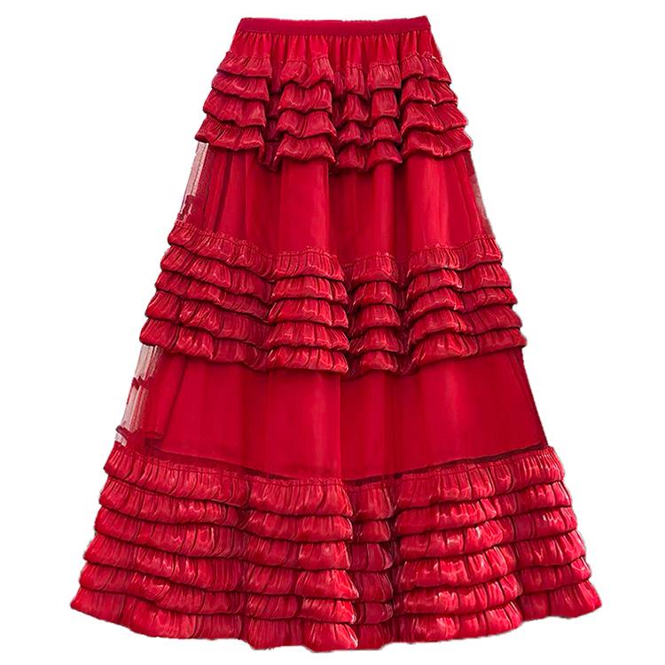 Fei Yuan Women s Sweet Layered Patchwork Skirt - Early Spring Solid Color, Versatile, Fluffy, Long. One Size червоний
Fei Yuan Women s Sweet Layered Patchwork Skirt - Early Spring Solid Color, Versatile, Fluffy, Long. One Size червоний