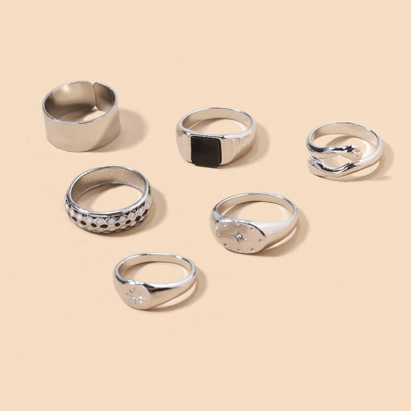 Alloy Ring Set With Eightpointed Star Design For Womens Fashion Jewelry срібний
Alloy Ring Set With Eightpointed Star Design For Womens Fashion Jewelry срібний