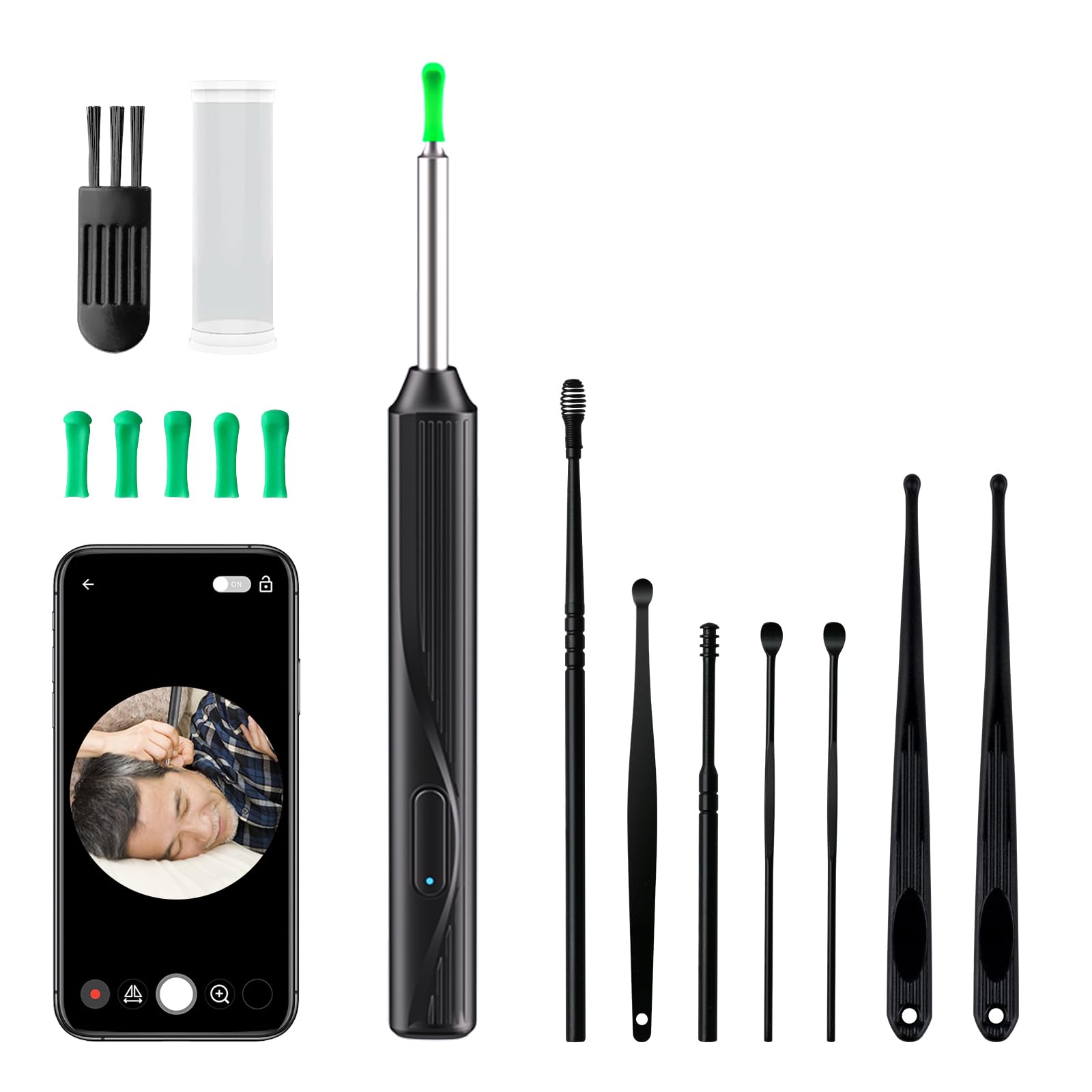 Earpick Wireless 5 миллионов сверхтонких записей USB WIFI Earpick Очистка ушей Ушная сера Ушная сера Визуальный ухо Ушной пинцет со специальным приложением
Earpick Wireless 5 миллионов сверхтонких записей USB WIFI Earpick Очистка ушей Ушная сера Ушная сера Визуальный ухо Ушной пинцет со специальным приложением