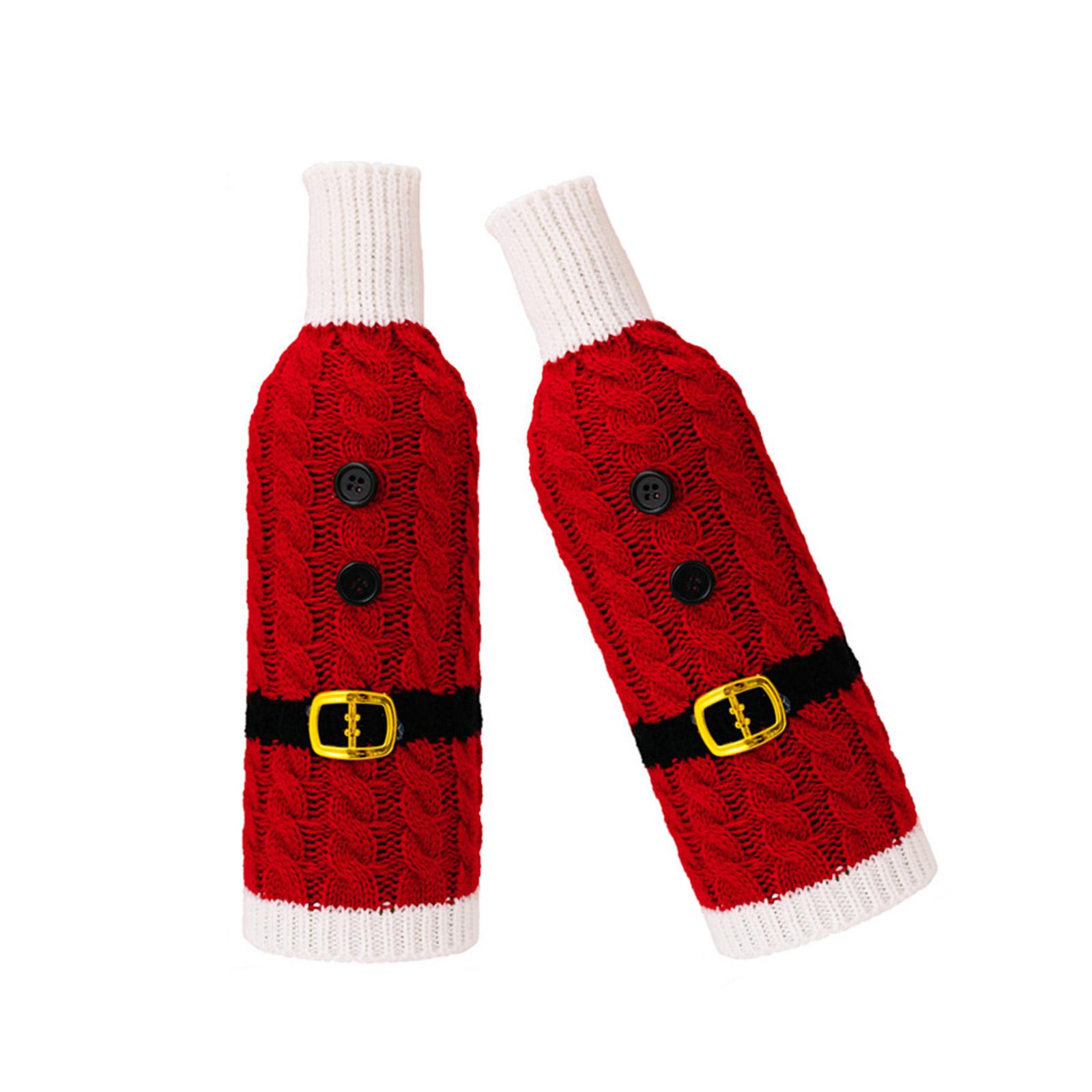 Упаковка из 2 рождественских полосатых вязаных чехлов для бутылок вина, свитер для бутылок вина для праздничного украшения A
Упаковка из 2 рождественских полосатых вязаных чехлов для бутылок вина, свитер для бутылок вина для праздничного украшения A