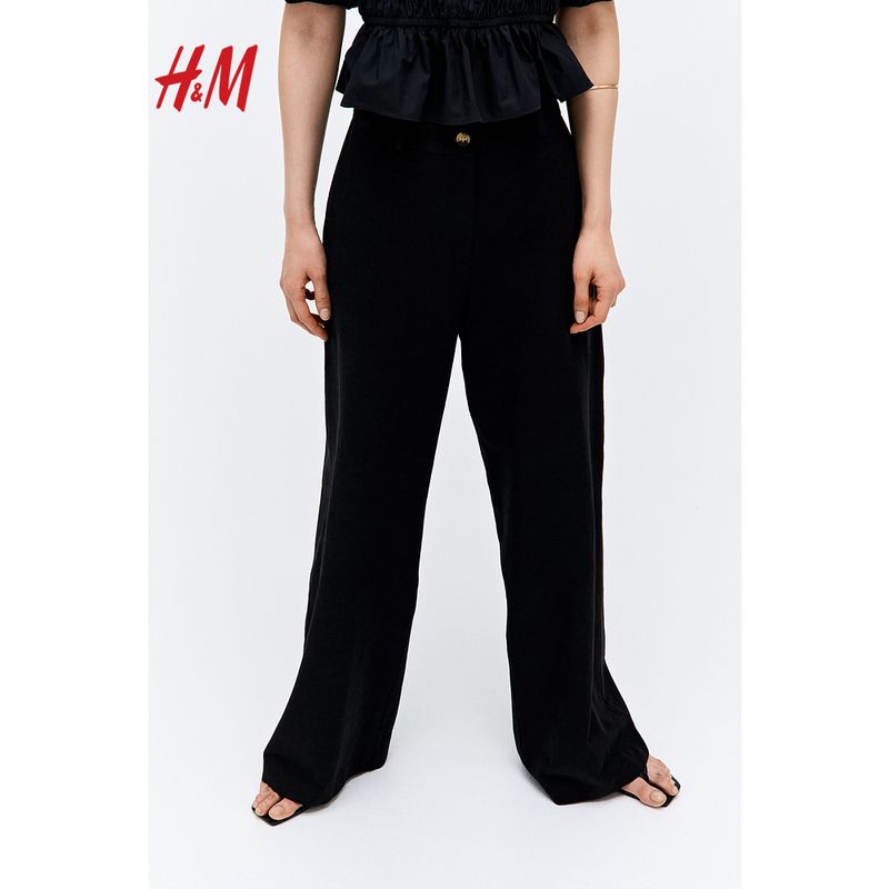 HM 2025 Лето Новая Женская одежда Мода Повседневный Повседневный Смесь льна Широкие брюки 1259341
HM 2025 Лето Новая Женская одежда Мода Повседневный Повседневный Смесь льна Широкие брюки 1259341