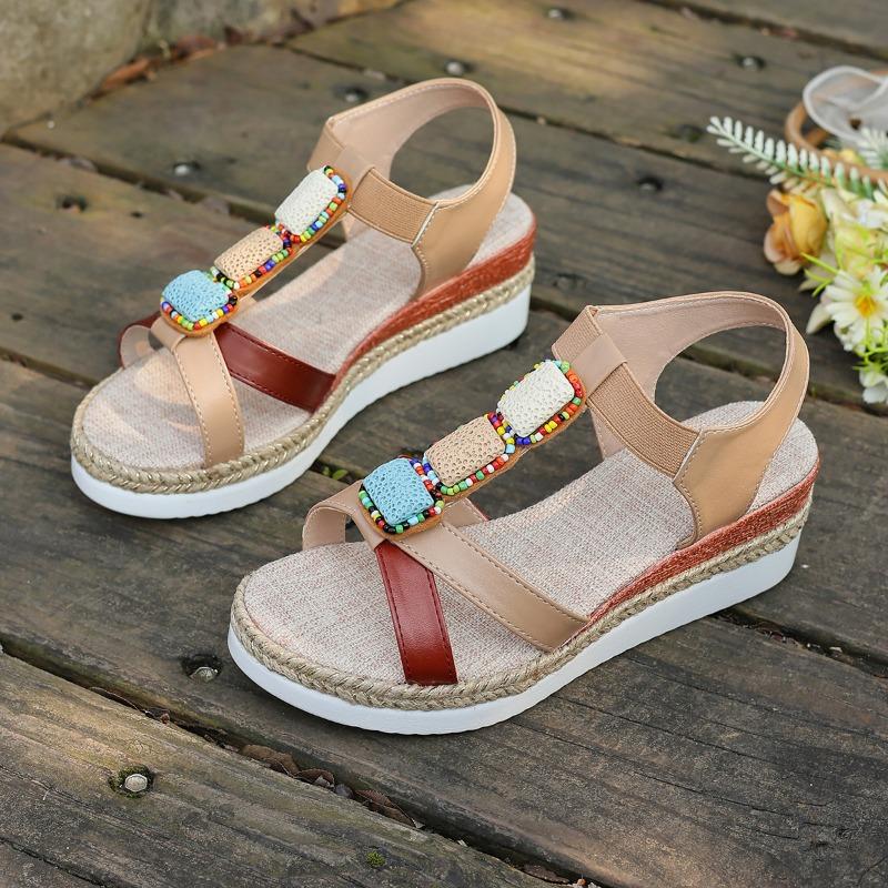 Fashion Slope Heel Flat Sandals Summer New Round Head Open Toe Beaded Color Waterproof Platform Straw Braid Sole Non-slip High Heels 43 темно-коричневого
Fashion Slope Heel Flat Sandals Summer New Round Head Open Toe Beaded Color Waterproof Platform Straw Braid Sole Non-slip High Heels 43 темно-коричневого