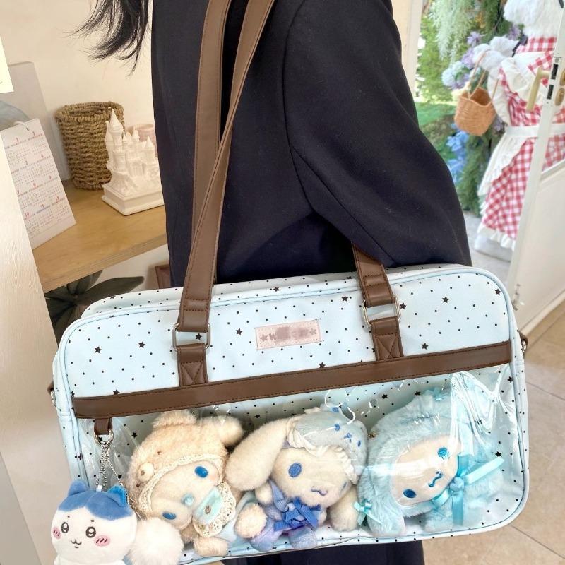 Thin Qiao Star Pain Bag Cute Polka Dot Star Japanese Pain Bag Shoulder Bag Class Bag Universal Canvas Bag Double Layer Transparent
Thin Qiao Star Pain Bag Cute Polka Dot Star Japanese Pain Bag Shoulder Bag Class Bag Universal Canvas Bag Double Layer Transparent