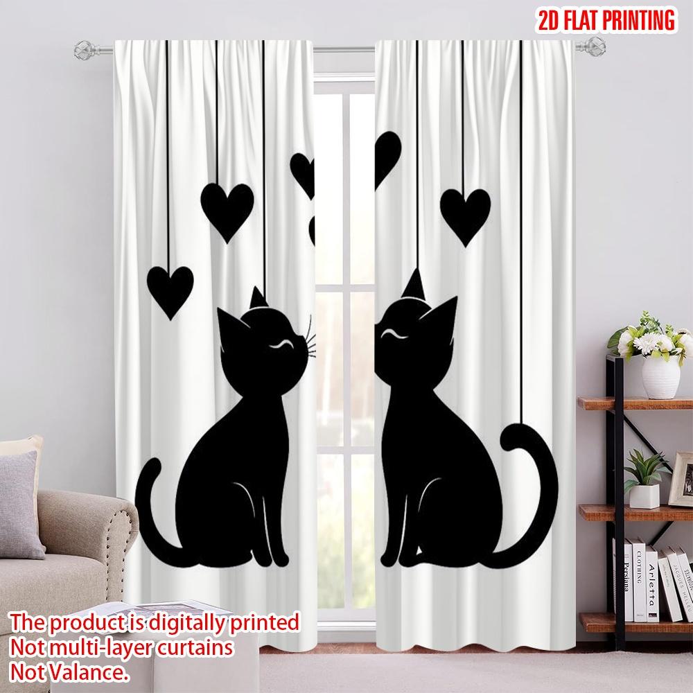 2 шт., 2D плоская печать Популярные шторы Кошачья романтика Полиэстер Легкая установка (без удилища) Украшения для улицы для гостиной, 52.50 × 116.00 cm 2 pcs
2 шт., 2D плоская печать Популярные шторы Кошачья романтика Полиэстер Легкая установка (без удилища) Украшения для улицы для гостиной, 52.50 × 116.00 cm 2 pcs