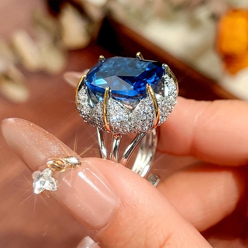 Set Accessories Necklace Ring Lotus Blue Sugar Cube High Sense Luxury Female
Set Accessories Necklace Ring Lotus Blue Sugar Cube High Sense Luxury Female