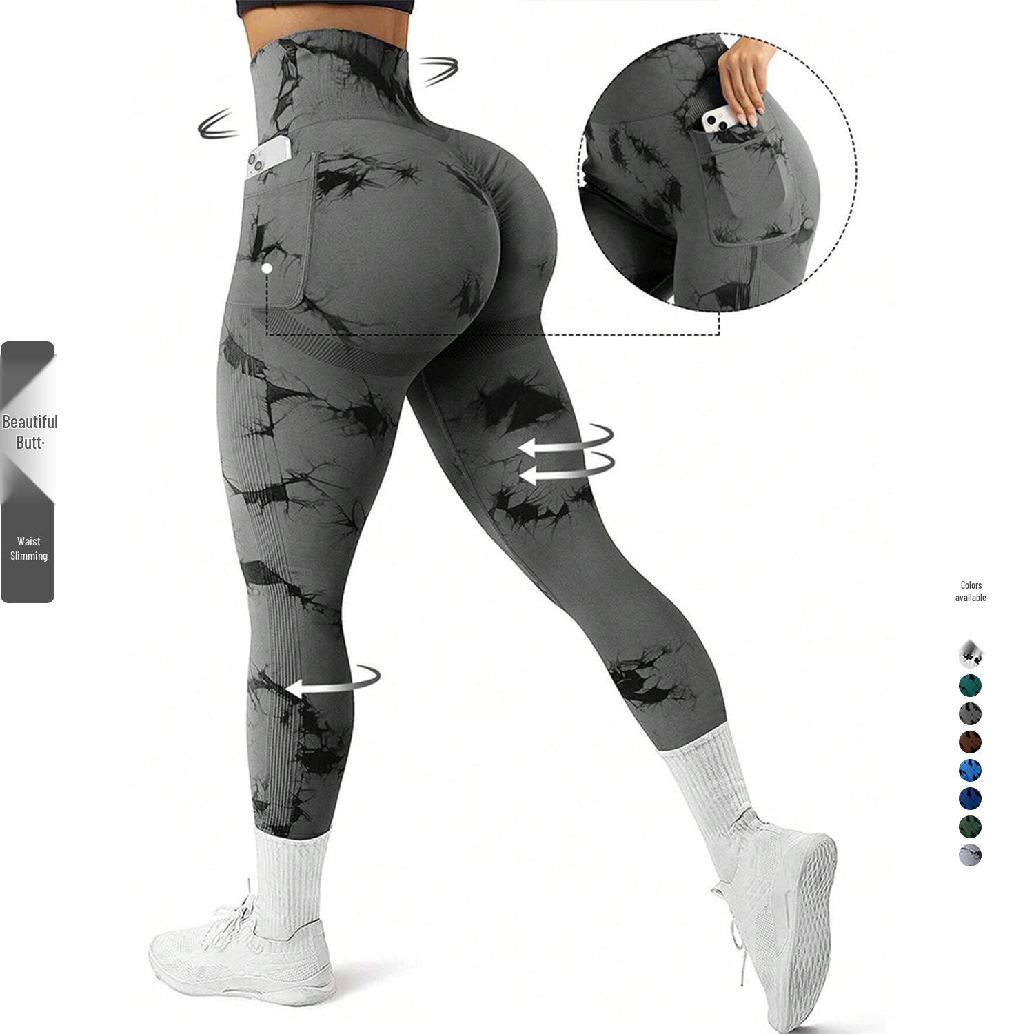 High-Waist Tie-Dye Yoga Pants with Pockets - Women s Autumn/Winter Hip-Lifting Activewear Large чёрный/чистый
High-Waist Tie-Dye Yoga Pants with Pockets - Women s Autumn/Winter Hip-Lifting Activewear Large чёрный/чистый