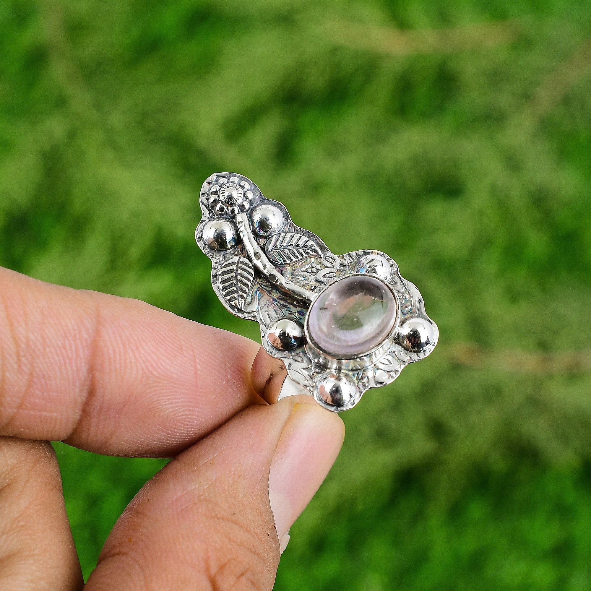 925 Silver Natural African Amethyst Promise Sister Bezel Engagement Flower Ring Adjustable
925 Silver Natural African Amethyst Promise Sister Bezel Engagement Flower Ring Adjustable