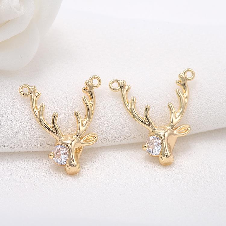 14K Gold Plated Copper Double Donkey Head Necklace with Inlaid Zircon Pendants H-3909/P9607
14K Gold Plated Copper Double Donkey Head Necklace with Inlaid Zircon Pendants H-3909/P9607